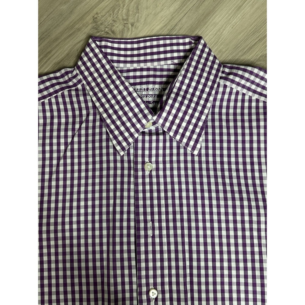 Harry Rosen  Mens 47 /18 Purple Long Sleeve Shirt Made in Canada